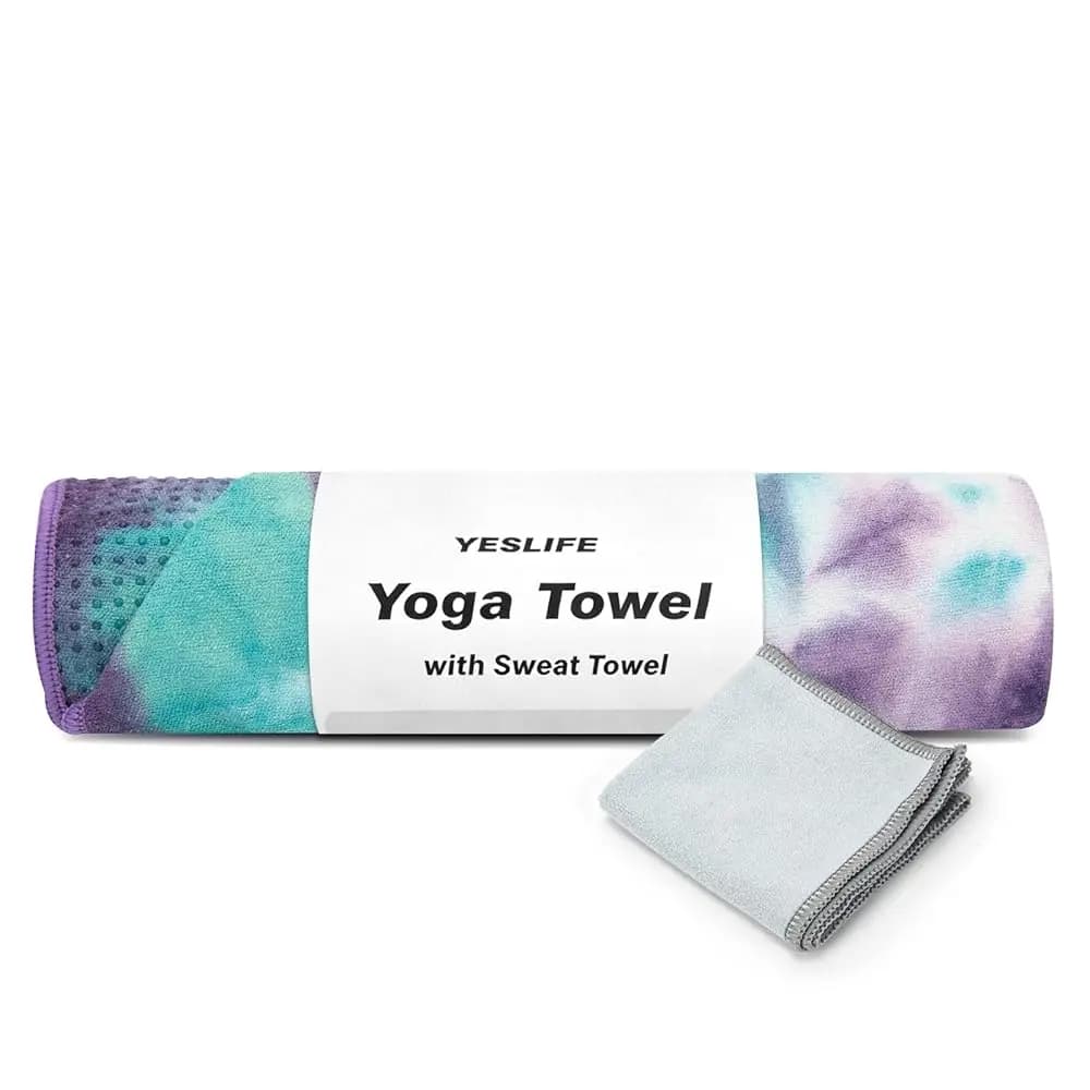 Telo Yoga Antiscivolo Extra Spesso con Asciugamano Assorbente, Telo per Tappetino Yoga in Microfibra con Punti Antiscivolo, per Pilates M