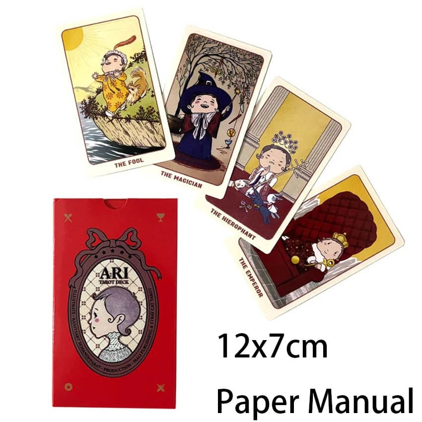 Giochi di carte manuali in carta Ari Tarot Deck 12x7 cm