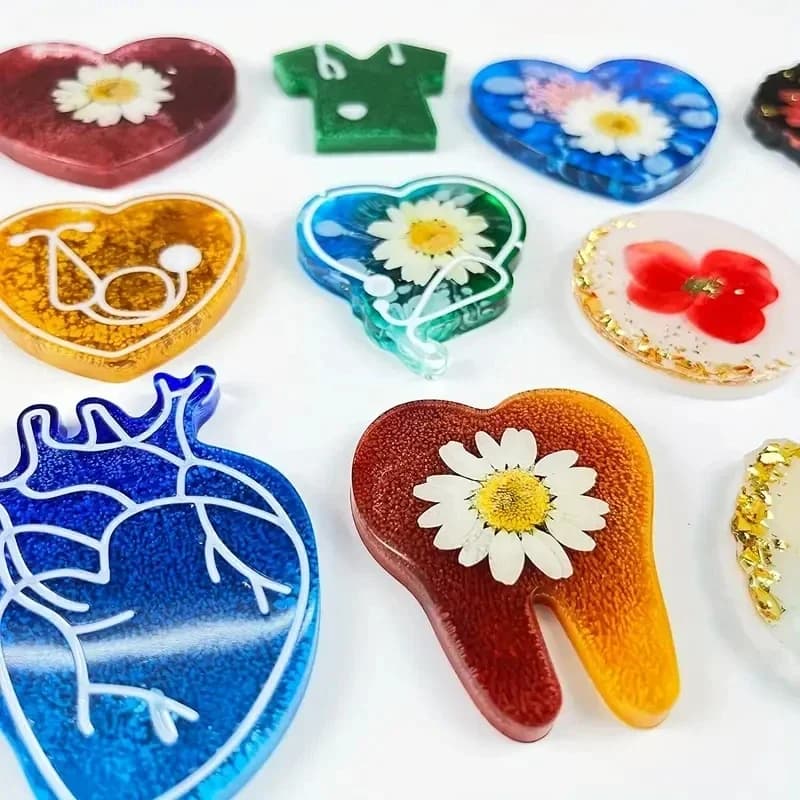 1Set Silicone Resin Mold Medical Nurse Theme Badge Reels Retractable Badges For DIY Keychain Pendant Crafting