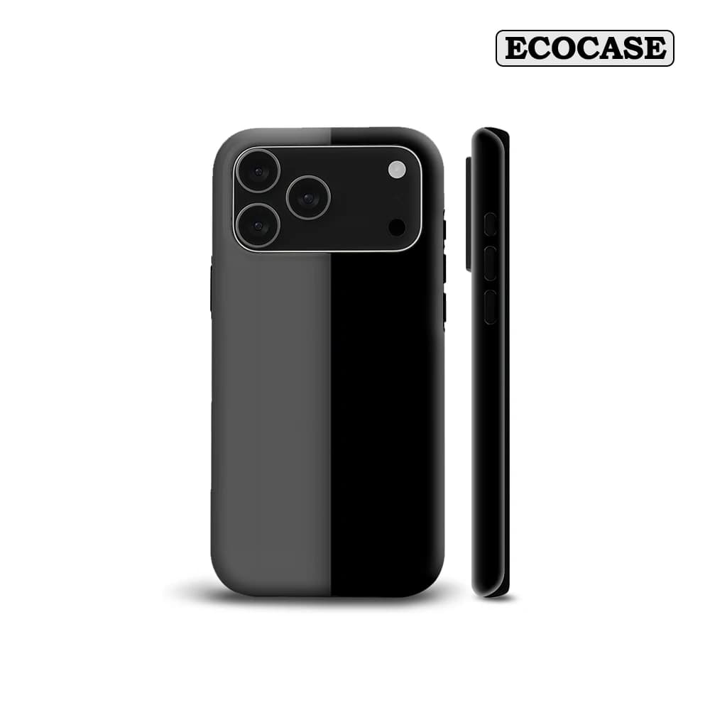 Custodia per iPhone 17 Mezza Nera Mezza Grigia, Must-Have per iPhone 17 16 15 14 13 12 Pro Max Plus, Cover Posteriore a Doppio Strato