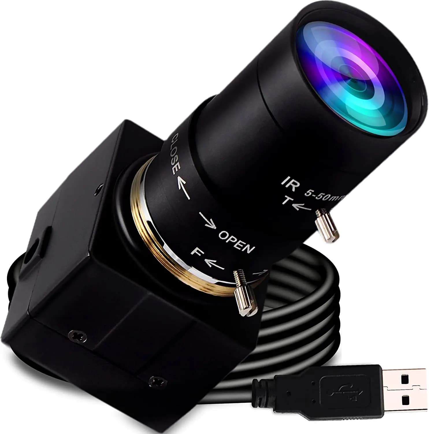 8 Megapixel USB Camera with IMX179 CMOS Sensor 8mp Webcam with 5-50mm Zoom Lens for Android Linux Windows Industrial Video