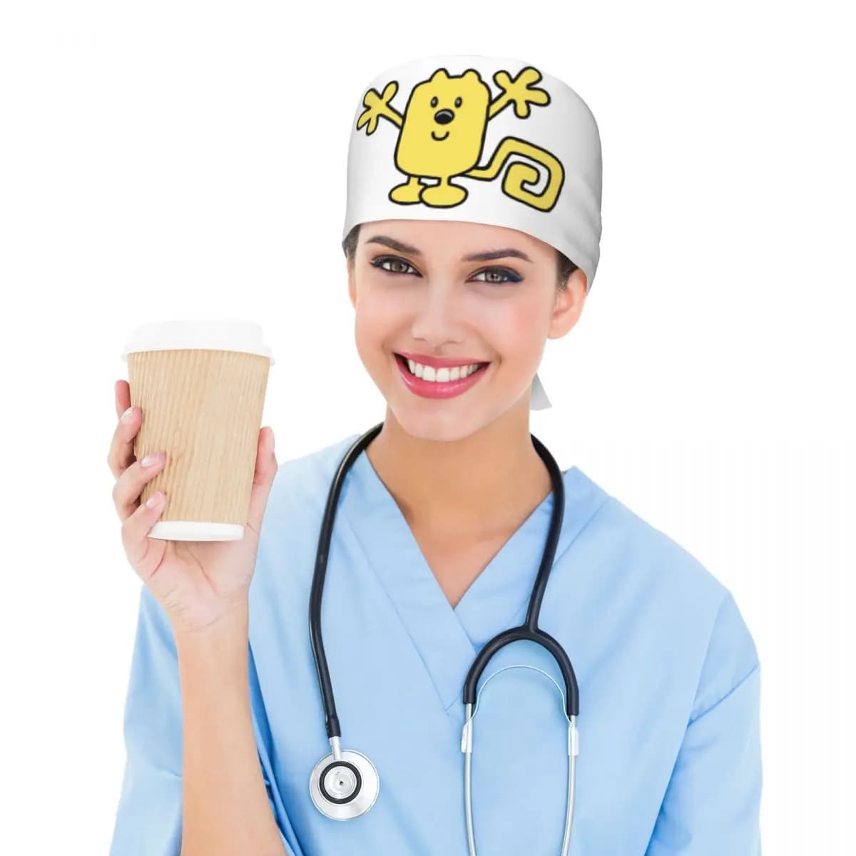 Wow Wow Wubbzy Scrub Hat Doctor Working Surgical Cap Unisex Adjustable Nursing Caps for Dentist