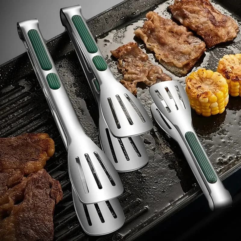 1pc Anti-slip stainless steel food pliers Meat salad bread clip Barbecue Grill Buffet clamp Cooking tools Kitchen accessories