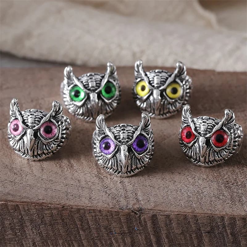 DIY accessories AliExpress wish trend retro fashion owl alloy ring, cross-border new personalized creative open ring