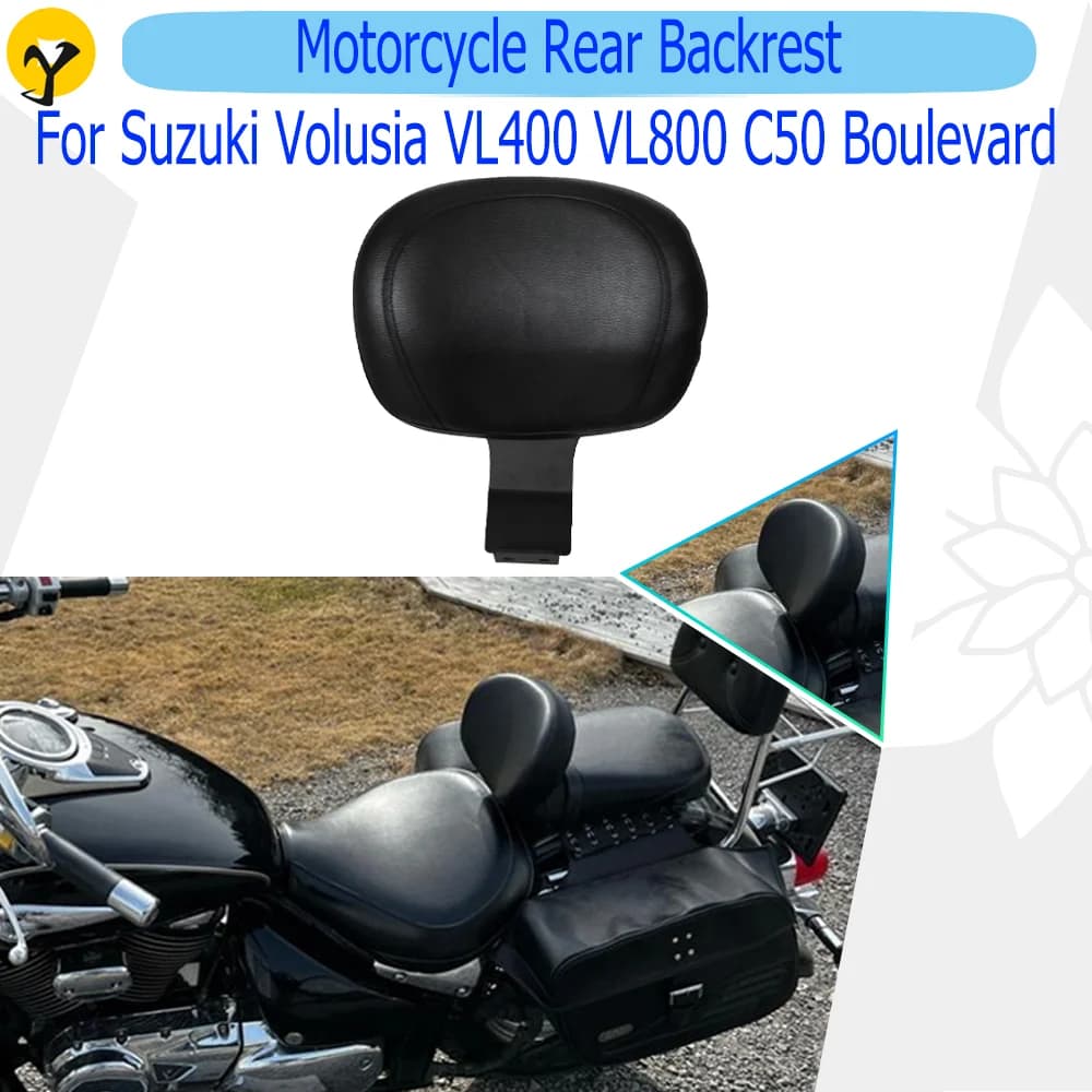 Schienale posteriore moto per Suzuki volausia VL400 VL800 C50 Boulevard Driver schienale posteriore cuscino schienale del sedile in vera pelle
