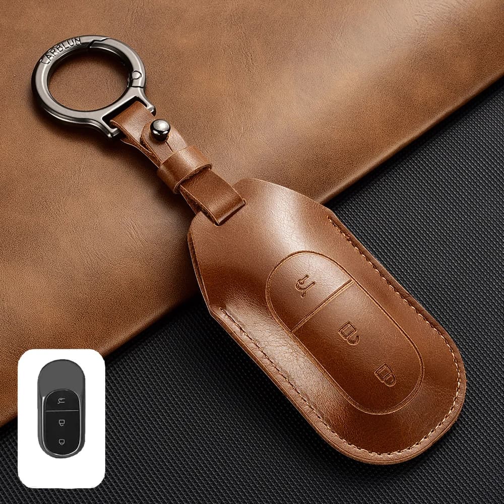 Custodia in pelle per chiave auto Leapmotor T03 C10 C11 C16 C01 B10 B01 B05 S01, cover per telecomando con porta carte NFC, accessori