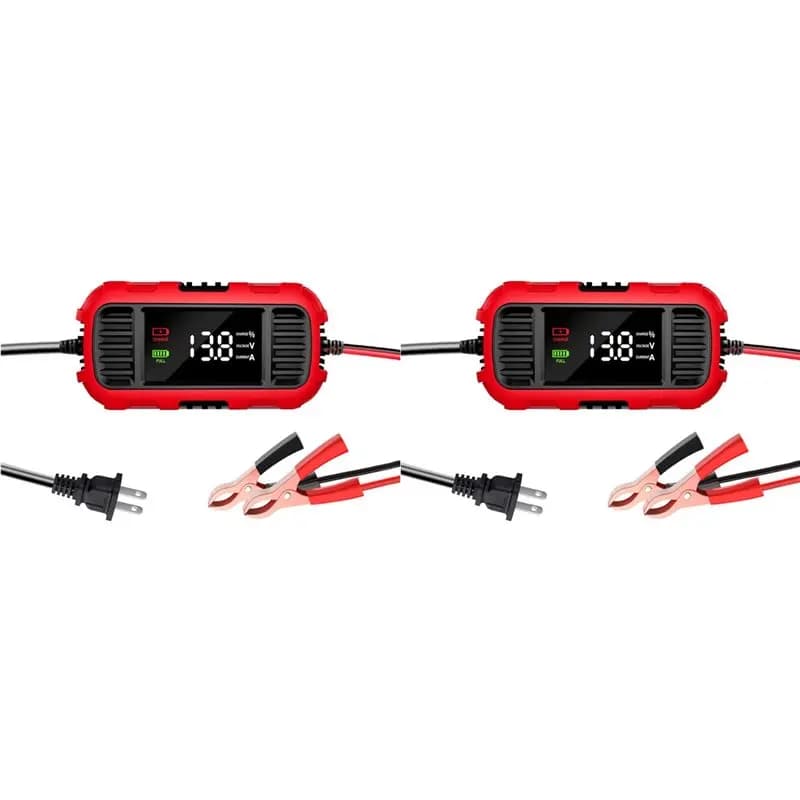 ABRE-2X 12V 2A Car Charger with Digital Display, Intelligent Charging Tool and Charging Maintenance, US Plug