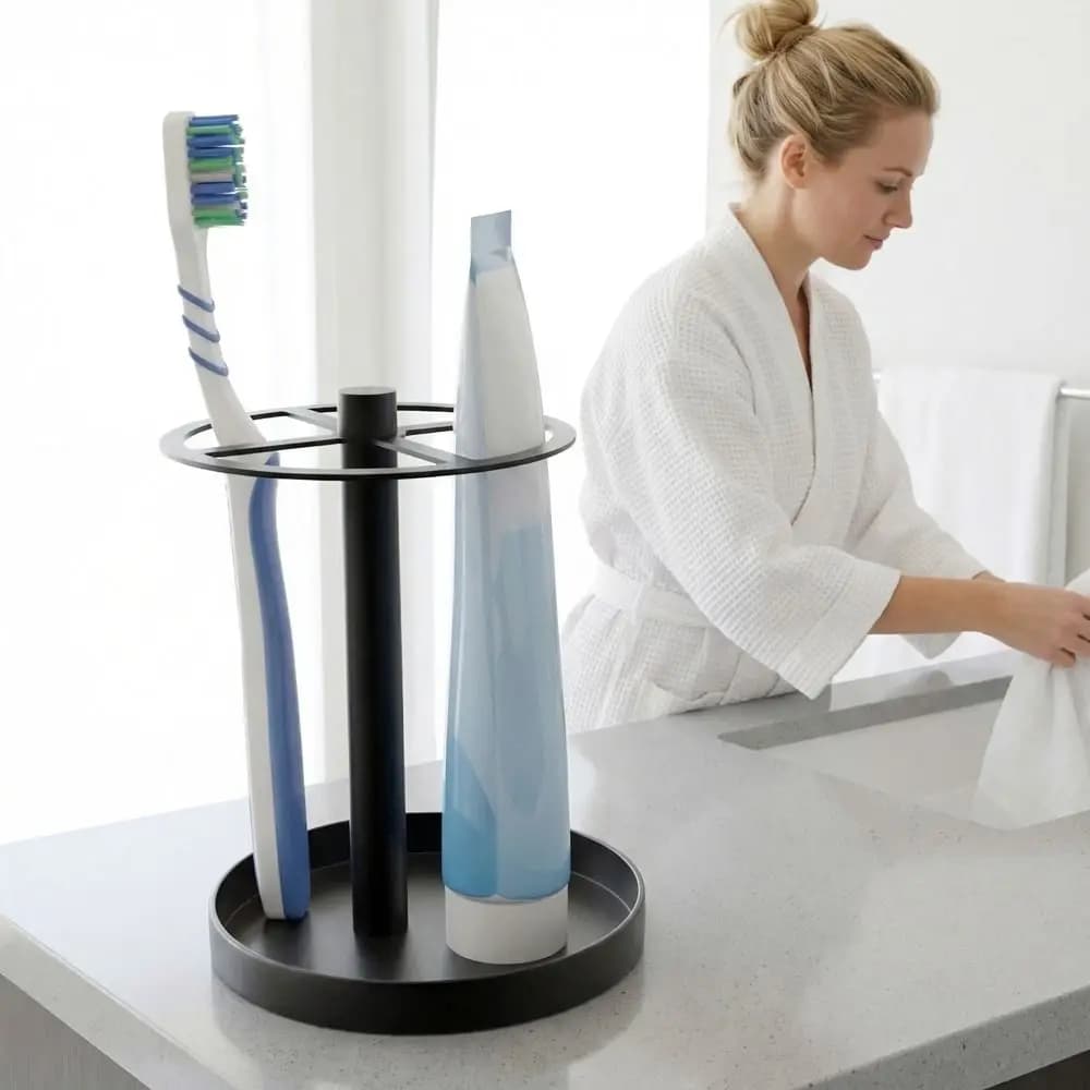 Stainless Steel Toothbrush holder with Ventilated Slots, Anti-slip Holder for Electric Toothbrush