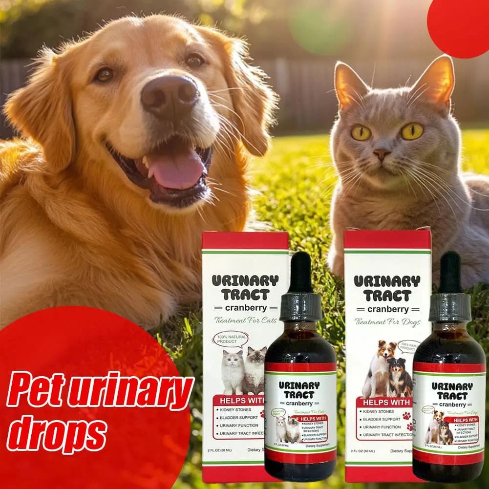 60ML 1/2PCS Gocce urinarie per cani/gatti, formula a base di erbe, supporto immunitario, fornisce batteri benefici, salute e cura delicata degli animali domestici