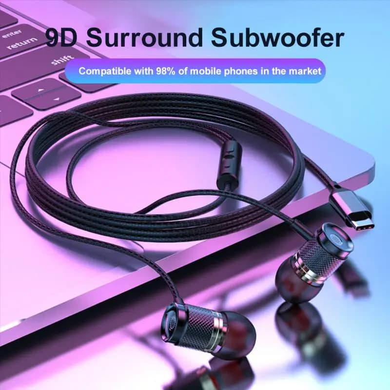 Auricolari da gioco cablati da 3,5 mm/Type C, leggeri, con microfono, cuffie Hi-Fi, cuffie per musica e sport, accessori per telefono, volume regolabile