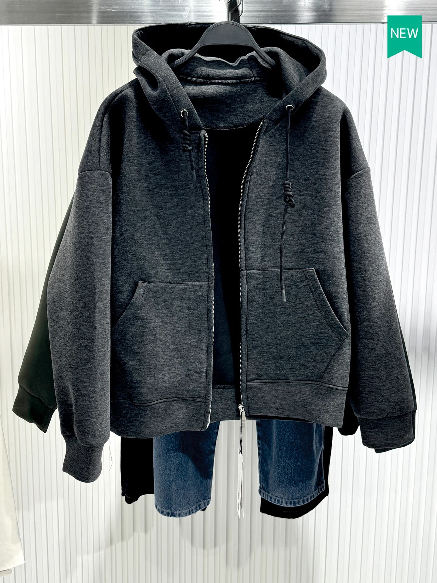 Loose Fit Hooded Space Cotton Open Cardigan Sweatshirt Jacket for Men Casual Comfortable Warm Breathable Polyester Blend