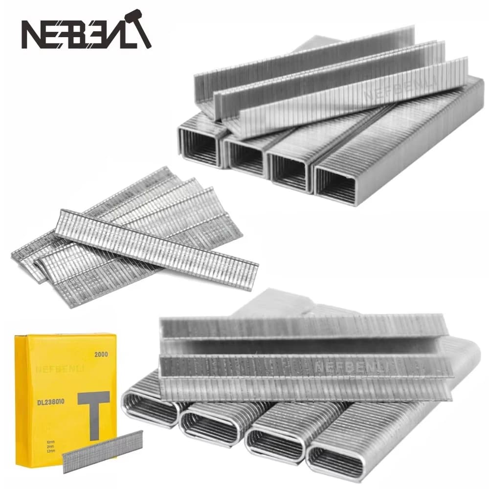 2000 pz U/porta/T a forma di graffette 12x6.3mm/11.2x8mm/10.1x2mm chiodi per graffetta pistola ad aria mobili cucitrice