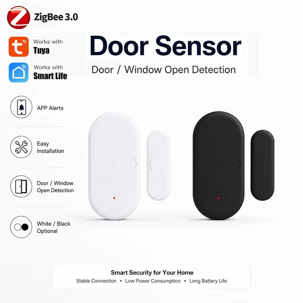 Sensore per porte e finestre Zigbee 3.0 per controllo remoto tramite APP Smart Home compatibile con Alexa Google Assistant Smart Life Tuya