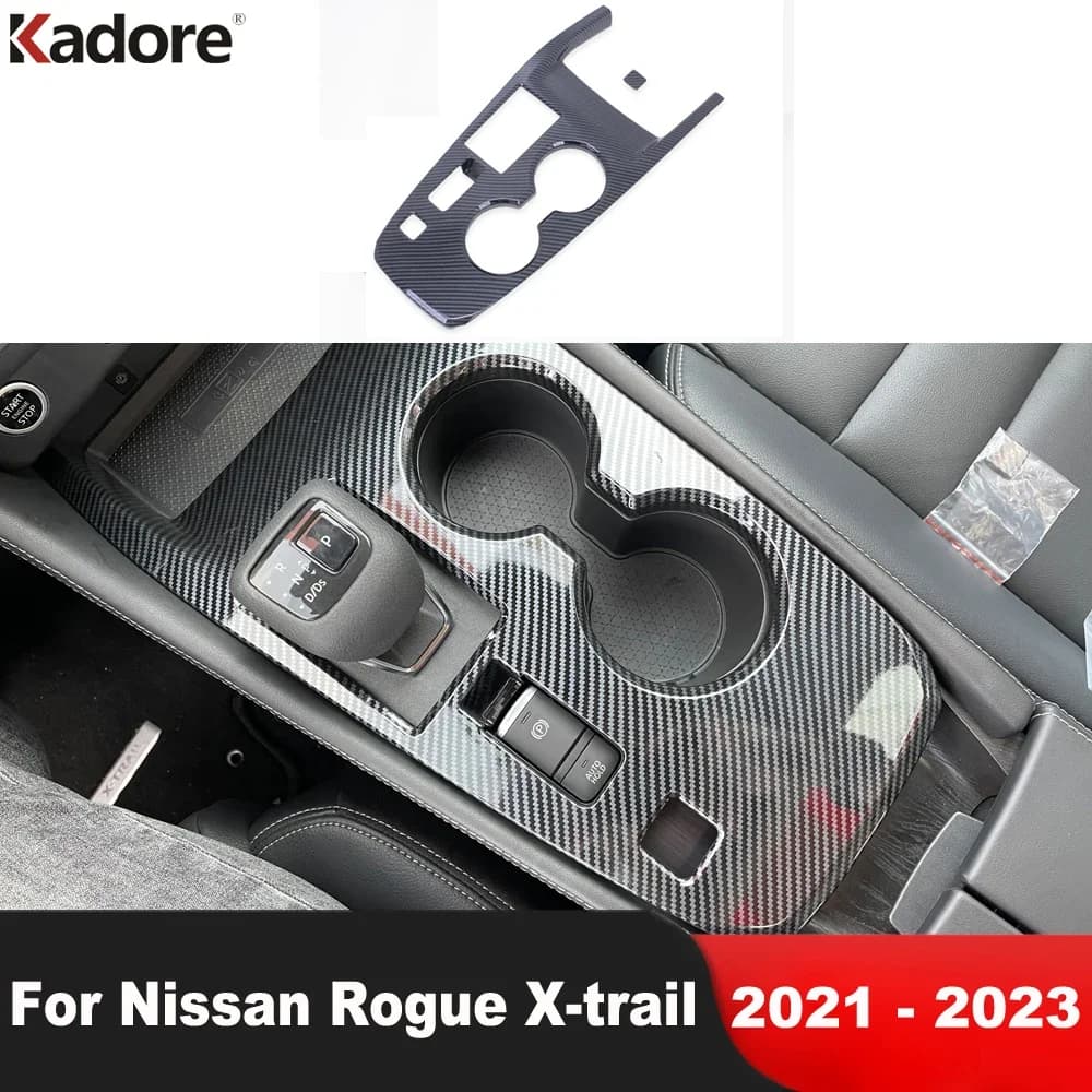 Auto Console Centrale Scatola Del Cambio Pannello di Copertura Trim Per Nissan Rogue X-trail 2021 2022 2023 Accessori Interni In Fibra di Carbonio