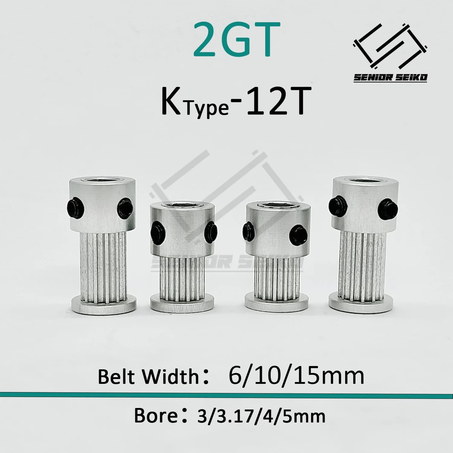 2GT 12 denti K Ktype 2MGT cinghia dentata larghezza 6mm 10mm 15mm 2GT 12 T puleggia dentata foro 3/3.17/4/5mm per parti CNC stampante 3D