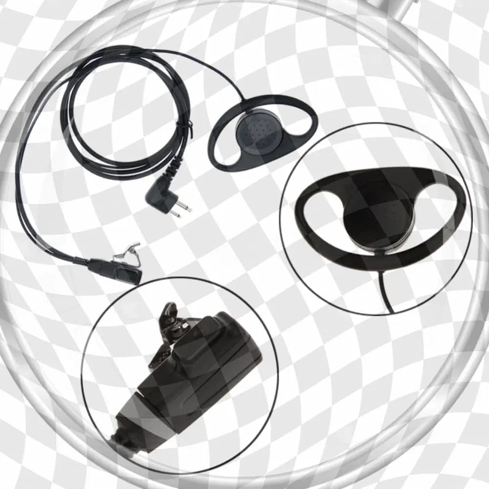 2-pin Walkie Talkie Earpiece Headset with Microphone D Shape Earpiece Headset Accessories for Motorola GP88 CT150 P040 Radio