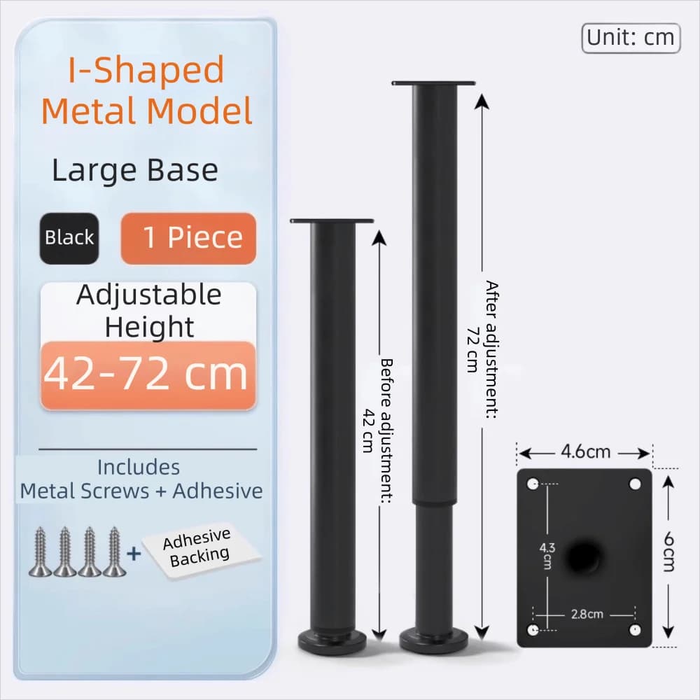 Gambe di Supporto Regolabili in Altezza per Mobili, Gambe di Ricambio Portanti, Gambe di Supporto per Travi del Letto, Accessori Fai-da-Te Resistenti