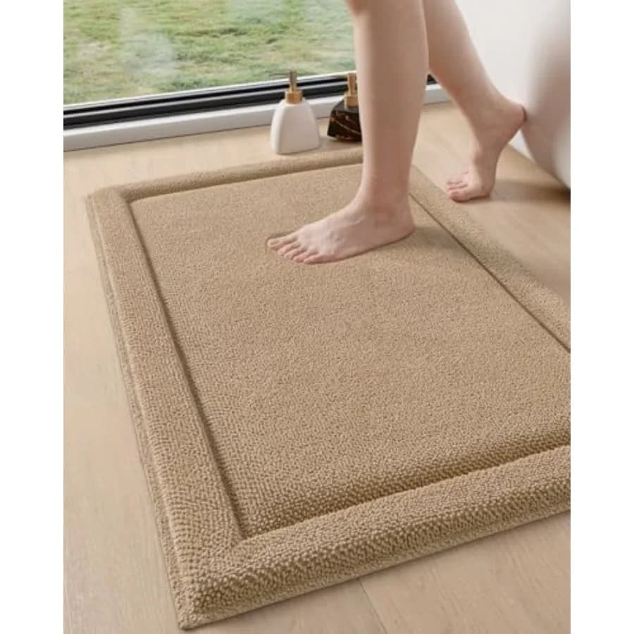 Memory Foam Bath Mat 32x20, Soft & Absorbent, Quick Drying Anti-slip Belt Bathroom Mat, Spare Bath and Car