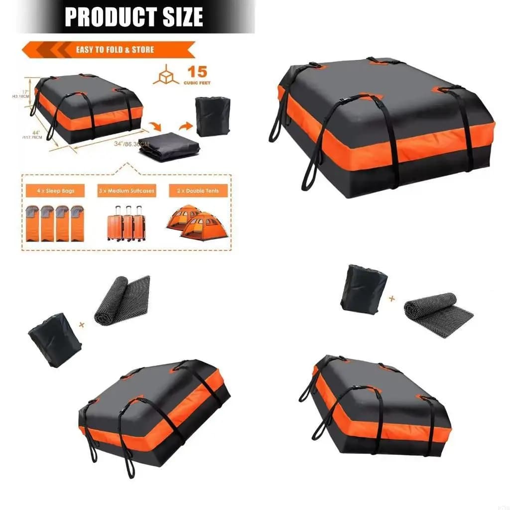 Premium 420D Oxford Roof Carriers Bag And Antislip Mat Luggage Bag For Travel D7YA