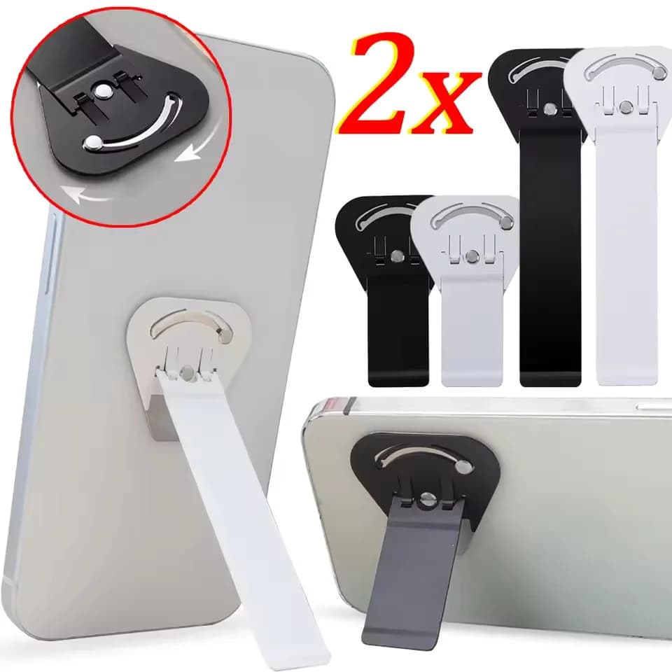 Stainless Steel Rotatable Cellphone Support Kickstand Adhesive Folding Phone Holder Bracket for IPad IPhone Invisible Stands