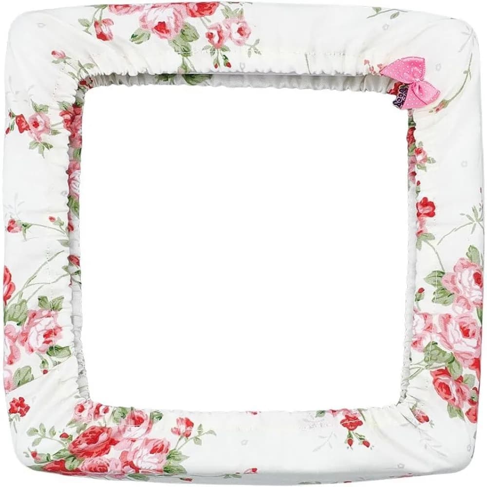 8x8 Inch Grime Guard Stitch Embroidery Hoop Cover Beige Q-snap Frame Cover with Rose Storage Ideas Cover Embroidery Kit