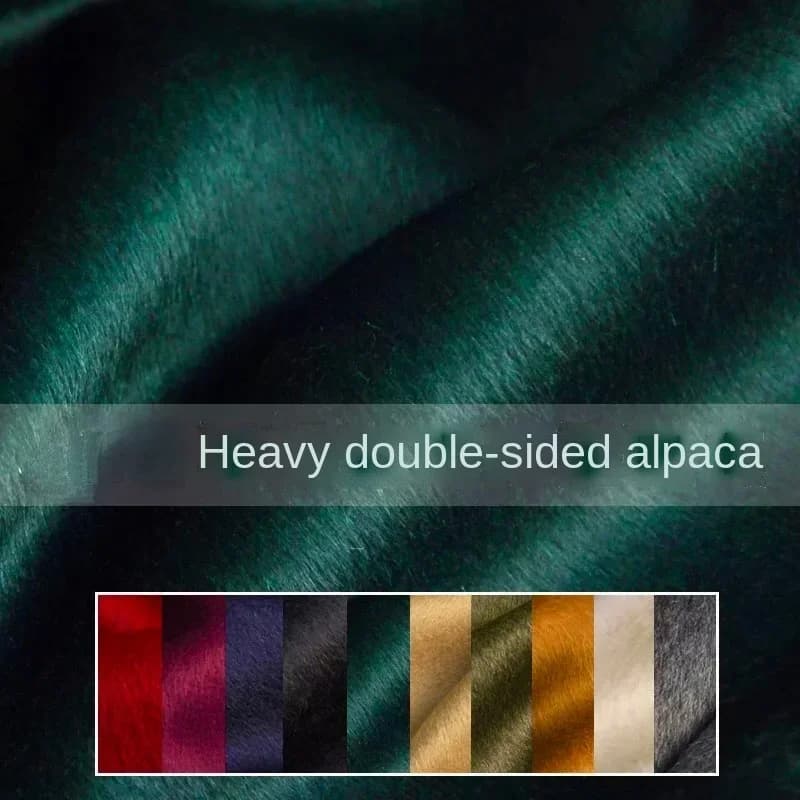 Brand Wool Alpaca Fabric for Fashion Autumn and Winter Coat Double-sided Long Hair cloth Sewing Sold by the Yard