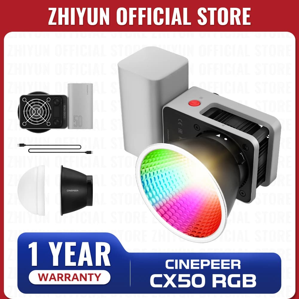 ZHIYUN Ufficiale CINEPEER CX50 50W RGB Luce Video a Colori 2700K-6500K Luce per Fotocamera Portatile Controllo App per Studio Fotografico