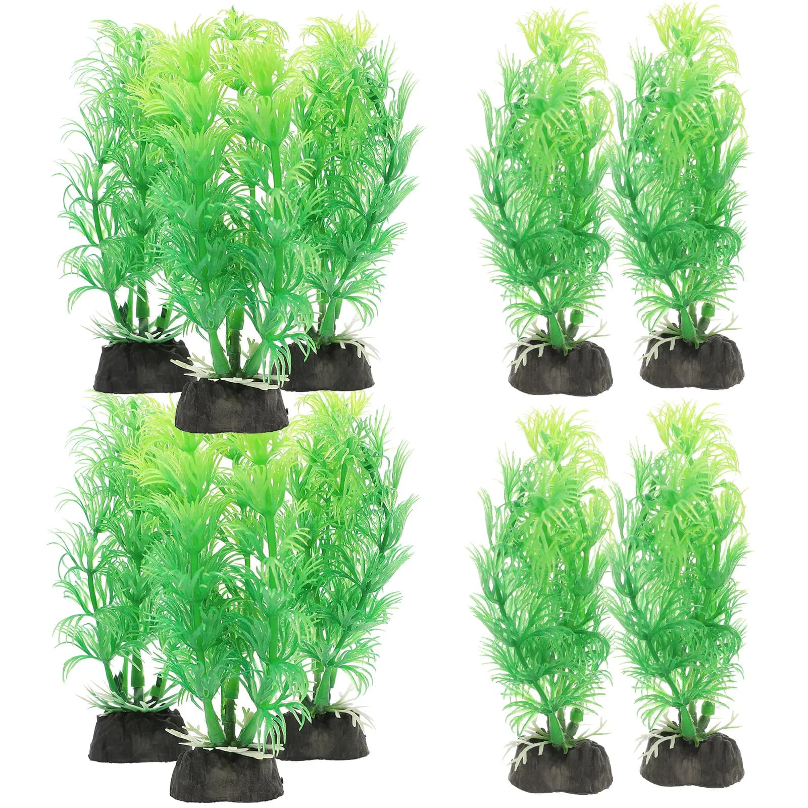 10 Pezzi di Erba Artificiale per Acquario, Pianta Decorativa per Vasca dei Pesci, Paesaggio Subacqueo Fai-da-Te, Decorazione Realistica per Acquario Domestico