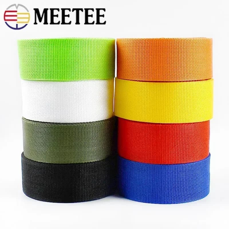 5M 20-50mm Meetee Nylon Tessitura Poliestere PP Nastro per Borsa Cinghia Intrecciata Tessuti Indumento Cucito Bias Trim Fascia Decorativa