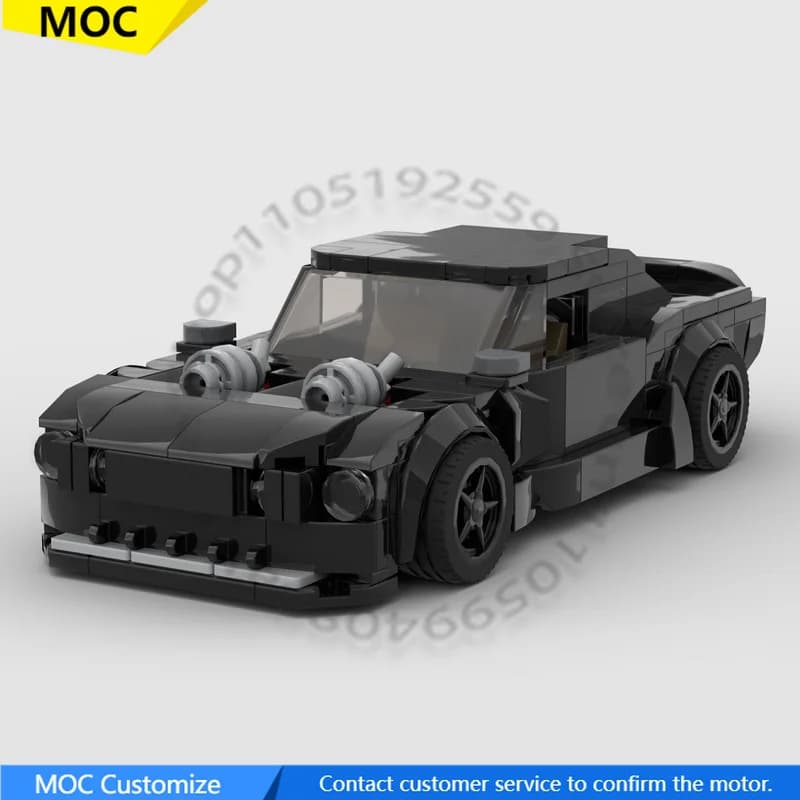 307 PCS Speed Hypercar 1965 Mustang Custom Blackstang MOC Customize Modular Building Block Popular Simple DIY Assembly Toy Gift