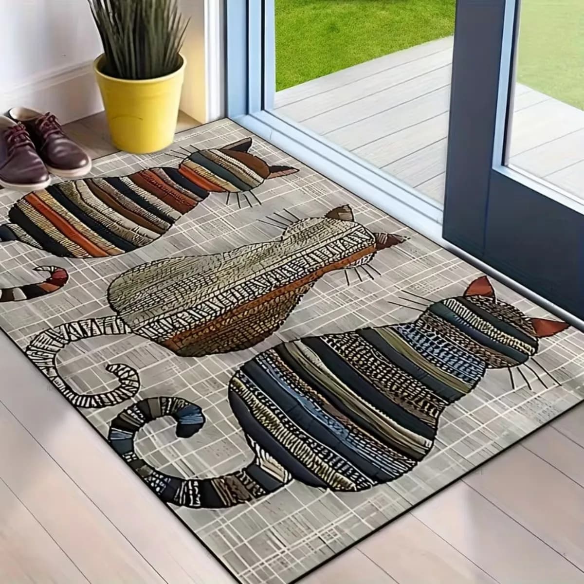 Square Entrance Mat Quick Dry Diatomaceous Earth Rug Rubber Backing Non Slip Water Absorbent for Bathroom