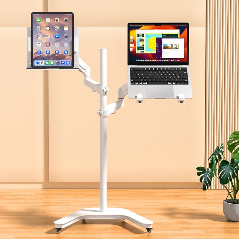 Banco da lavoro mobile di sollevamento da pavimento per supporto per telefono Phablet per laptop IPAD