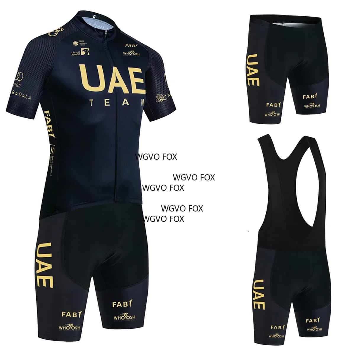 Black and Gold 2025 Cycling Knitwear, UAE Team Knitwear, Professional Cycling Clothing for Men and Women