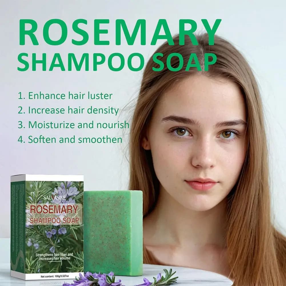 Solid rosemary shampoo for hair growth, against falling, with biotin, volumizing, strengthening, thickening, treatment for scalp 100g