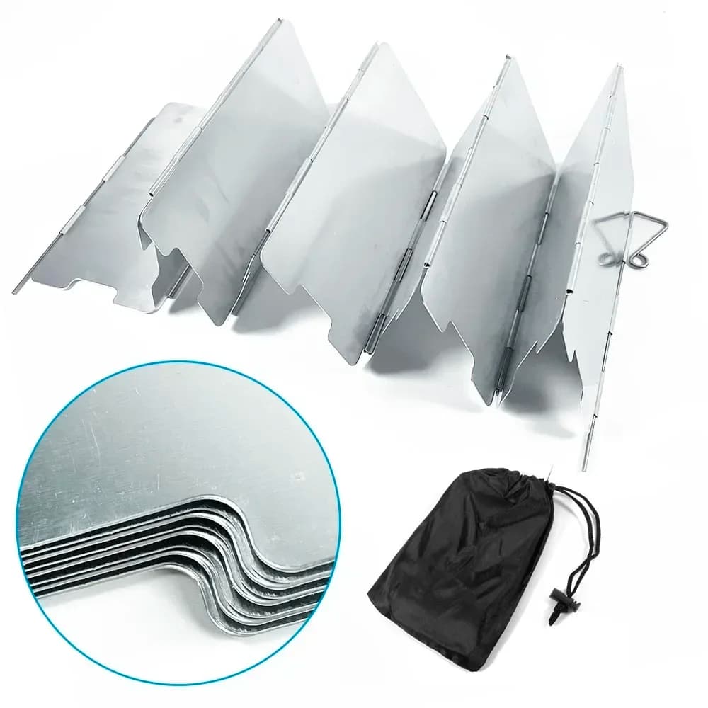 9 plates gas stove folding windshield camping outdoor cooker kitchen stove windproof screen outdoor aluminum alloy shield windproof