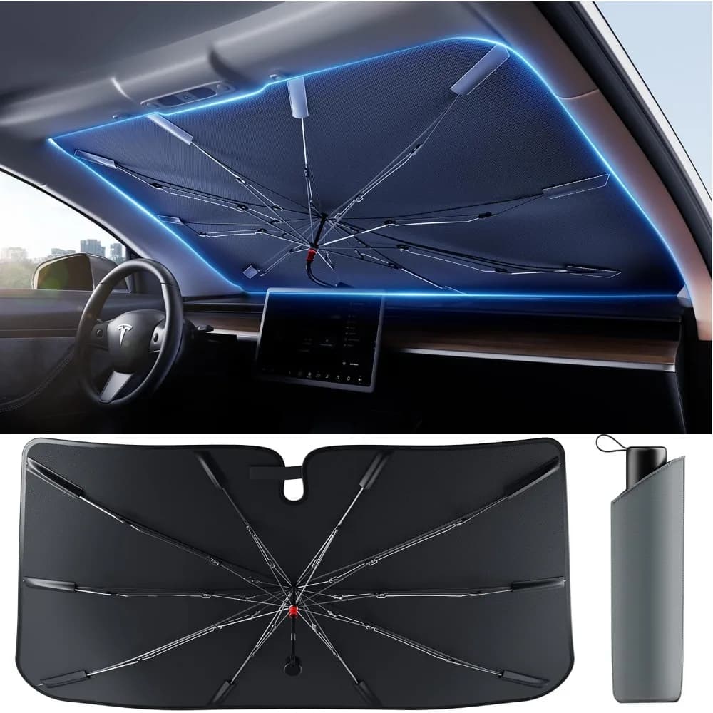 Parasole per parabrezza per auto, [l'ultimo riflettore Nano freddo in cristallo di ghiaccio UPF50 +] protegge le auto dai raggi del sole