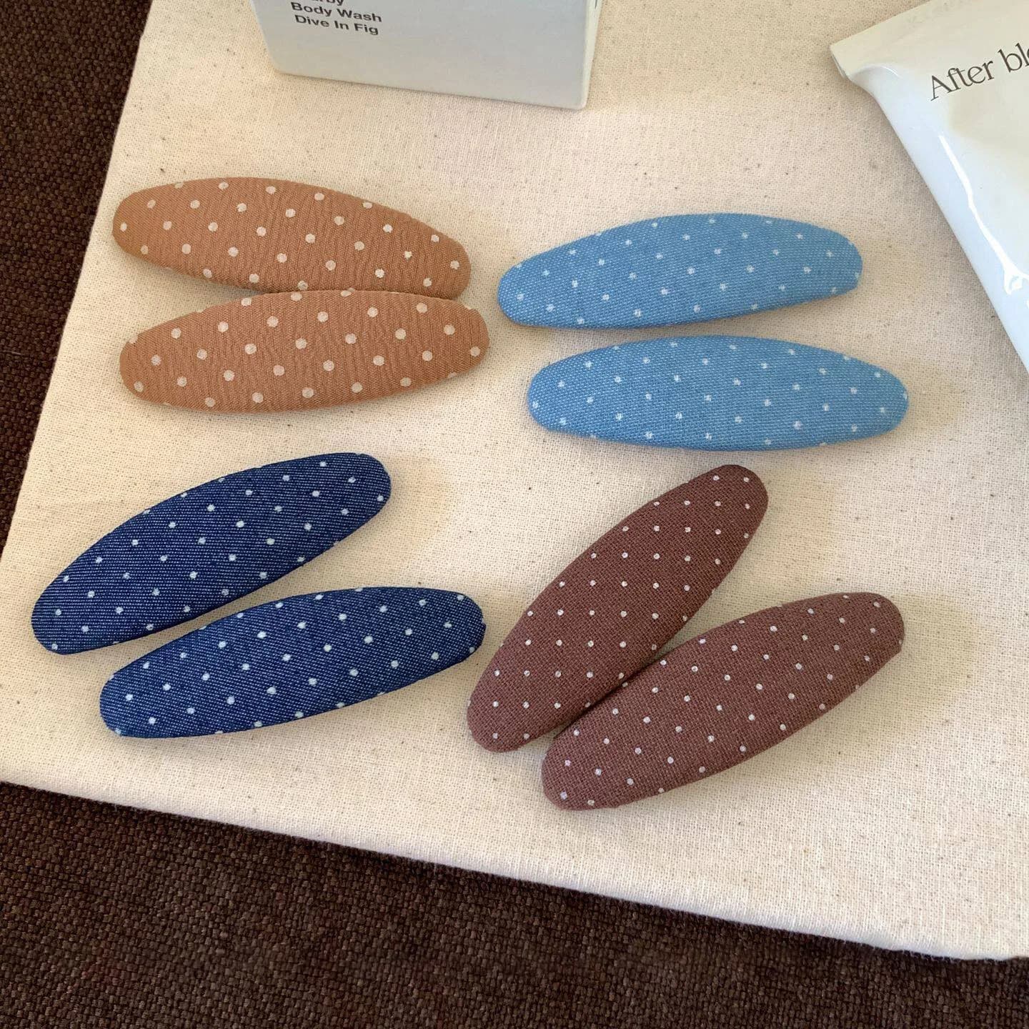 1PCS Cute Polka Dot Fabric Hair Clips Sweet BB Slip Snap Hair Pins Elegant Hair Accessory For Women Girls Daily Casual Summer
