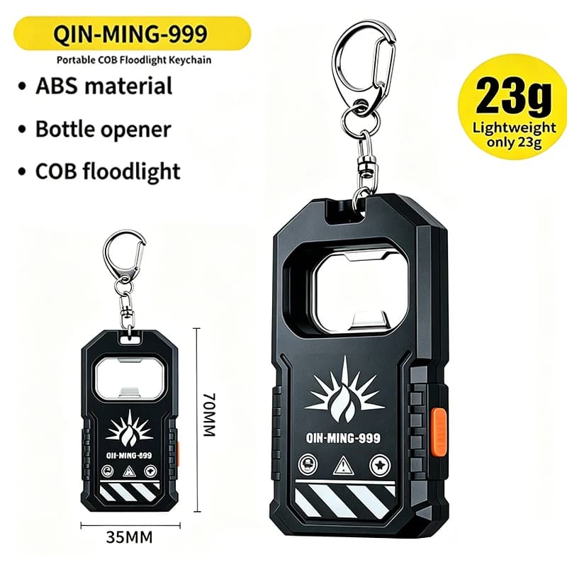 Torcia portatile a LED COB da 2 pezzi, torcia ricaricabile tramite USB, mini luce da lavoro per esterni con apribottiglie, lanterna di emergenza
