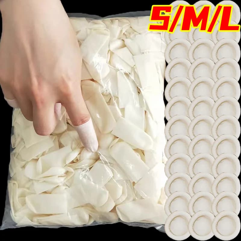 50-200pc antiscivolo dita copertura monouso satinato manica del dito in gomma strumento di pulizia della casa guanti protettivi per la punta delle dita in lattice