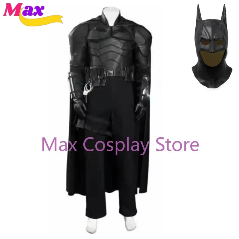 Max Bruce Cosplay Wayne Costume Superhero Pants Cloak Outfits Man Halloween Party Role Play Clothes For Male Adult Fashion New