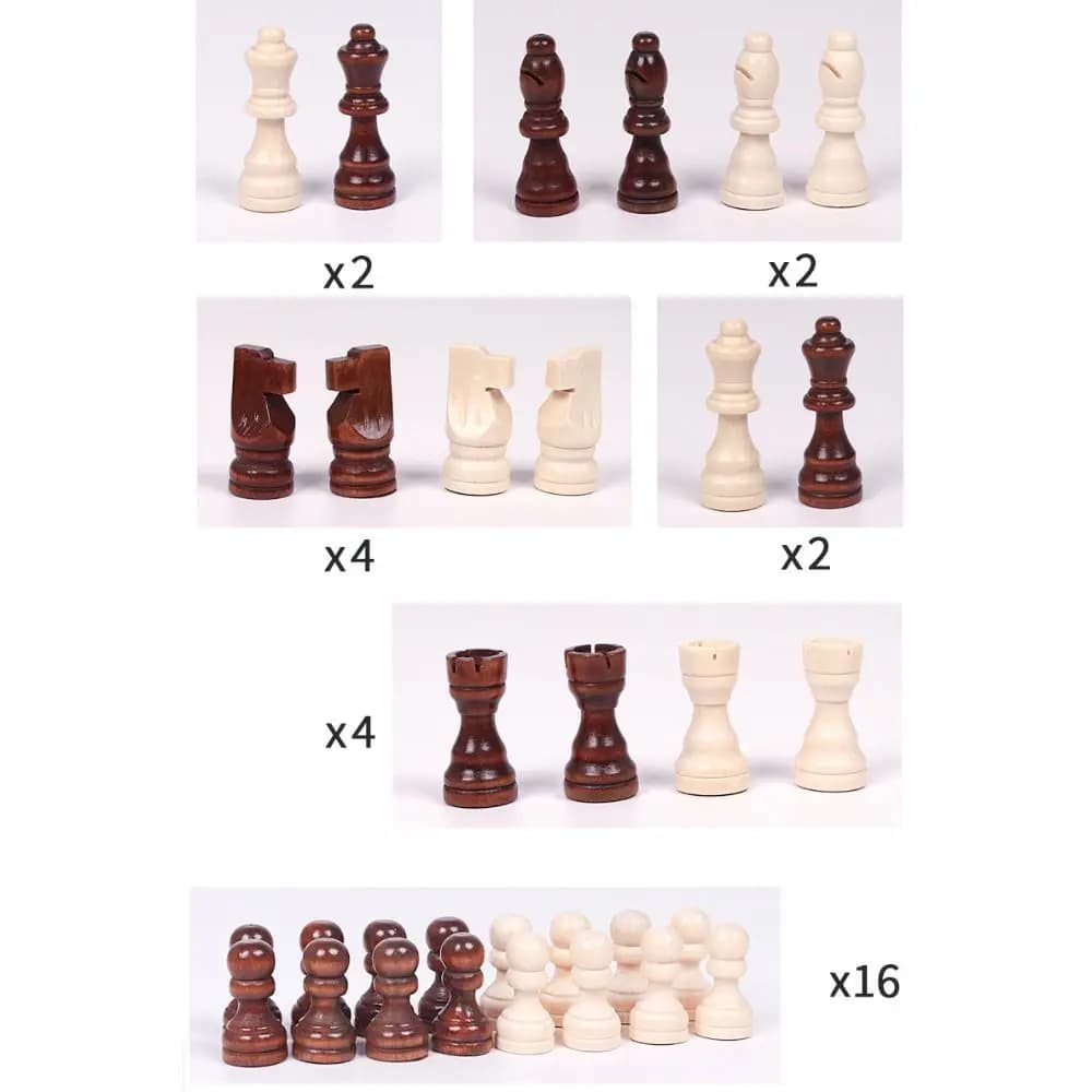 Scacchi in legno di legno 32 posti Pezzi degli scacchi solo Nessun tavolo Giochi di scacchi King Height