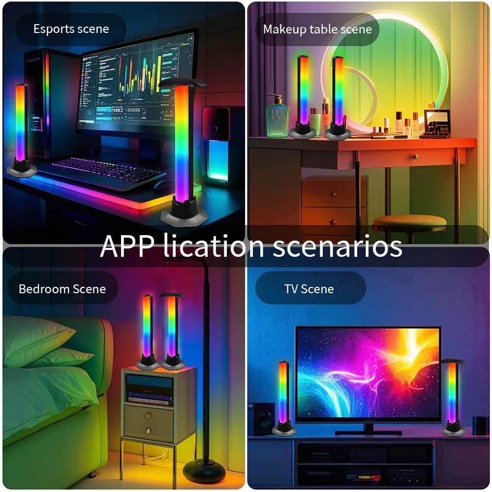 Supporto per Cuffie da Scrivania RGB Symphony con Luce Ambientale, Luce Notturna Ritmica con Rilevamento del Suono per Gaming ed Esports