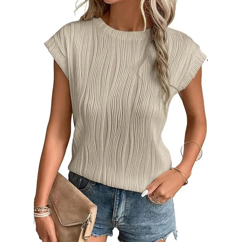 Women's Ultra Short Sleeve T-Shirt Commute Style Fly Sleeve Short Sleeve Hoodie Ladies Fashion Top Ultra Short T-Shirt