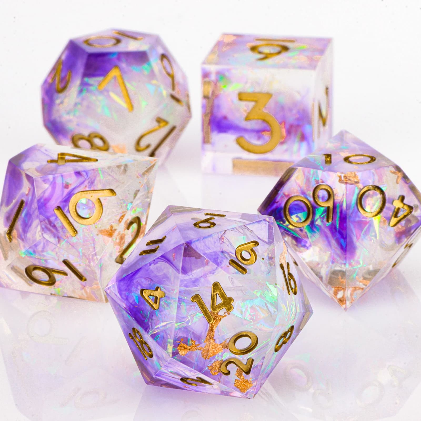 DnD Dadi in resina fatti a mano, set di dadi poliedrici per Dungeons and Dragons, dadi d e d, dadi D&D in resina con bordi affilati, dadi D20