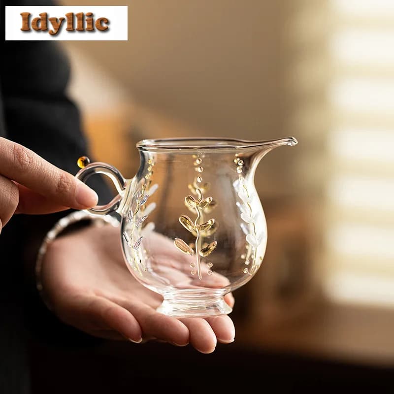 220ml Wisteria High Borosilicate Heat Resistant Tea Pitcher Tea Divider Cha Hai Dispenser Justice Cup Fair Mug Teaware Supplies