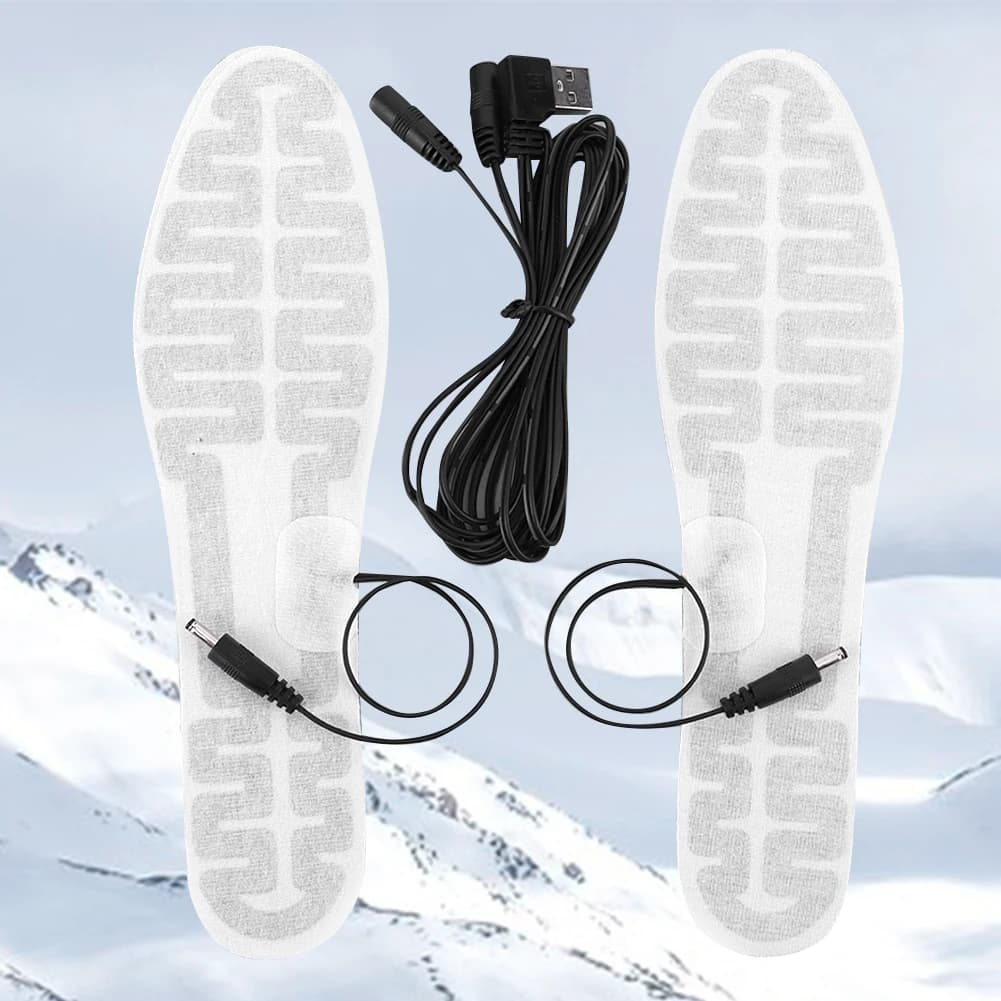 Solette per scarpe riscaldate USB Cuscinetto riscaldante elettrico per piedi 10W Solette calde invernali Soletta riscaldante per sport all'aria aperta invernali per uomini e donne