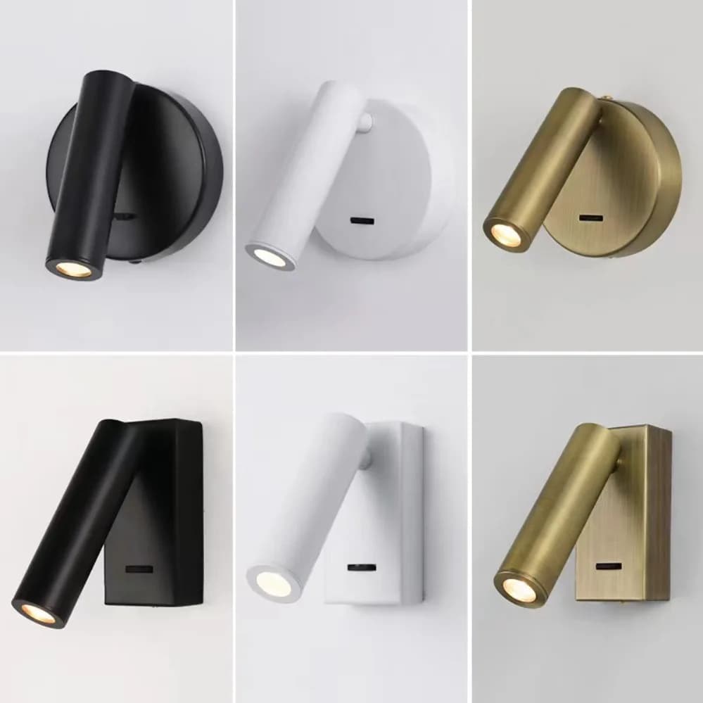 Modern LED Wall Lights Adjustable Swivel Reading Lights Bedroom Bedside Living Room Study room Home Lighting spotlight