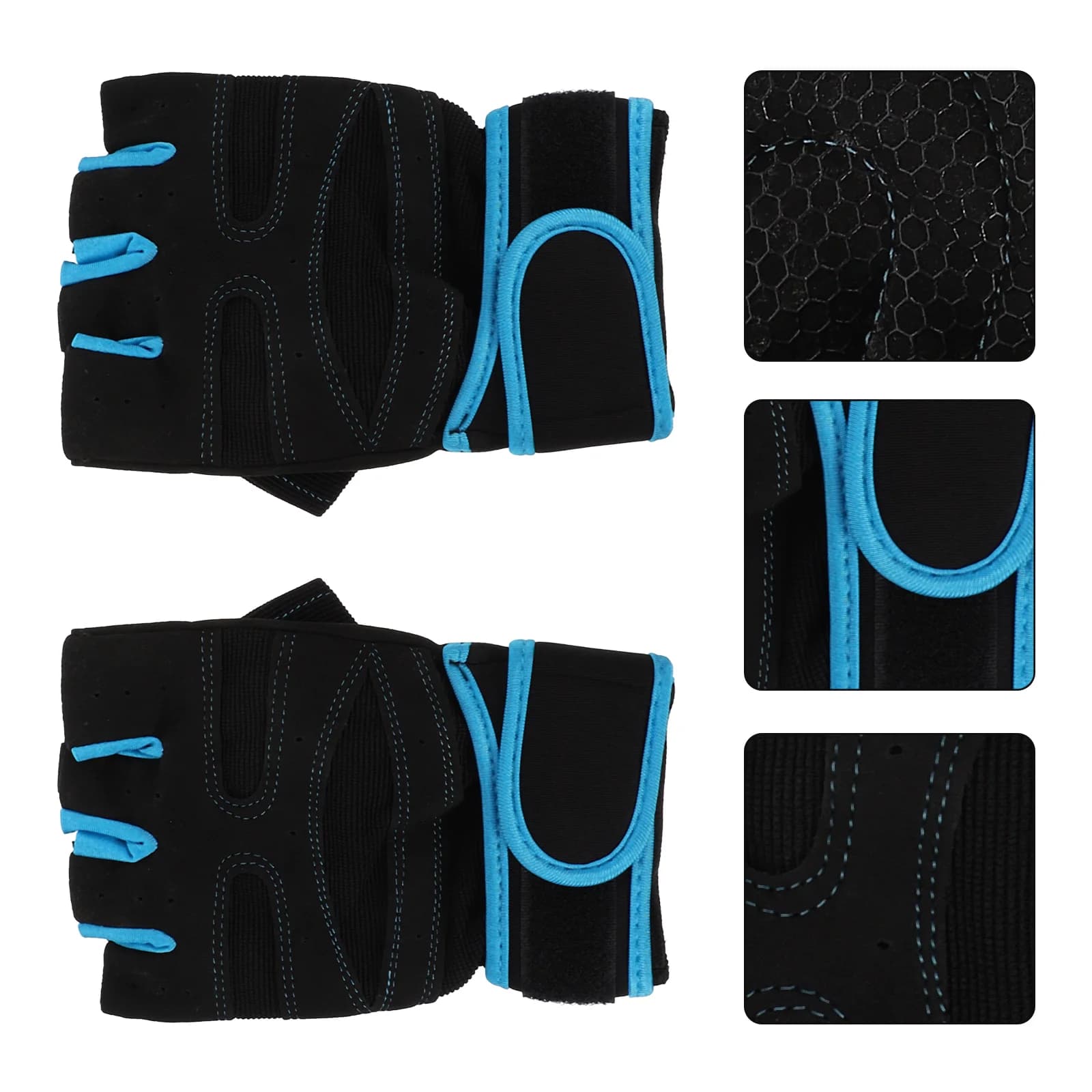 1 pair of breathable sports gloves with half fingers, anti-slip silicone handle, elastic wrist support, for cycling, climbing, weight lifting, gym