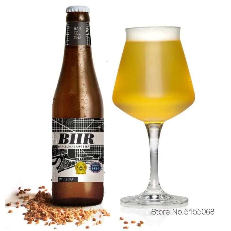 Bicchiere Professionale per Birra Artigianale, Calice in Cristallo a Forma di Tulipano, Consigliato per IPA, Stout, Birra Scura, Tazza per Vino