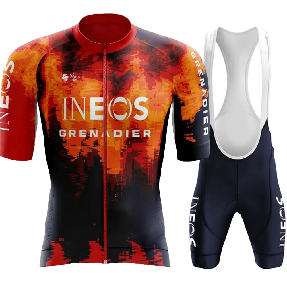Fashion Ineos Grenadier Team 2023 Cycling Jersey Set Mens Bicycle Blue abbigliamento Bike Shirts Suit Bicycle Bib Shorts MTB WearRopa